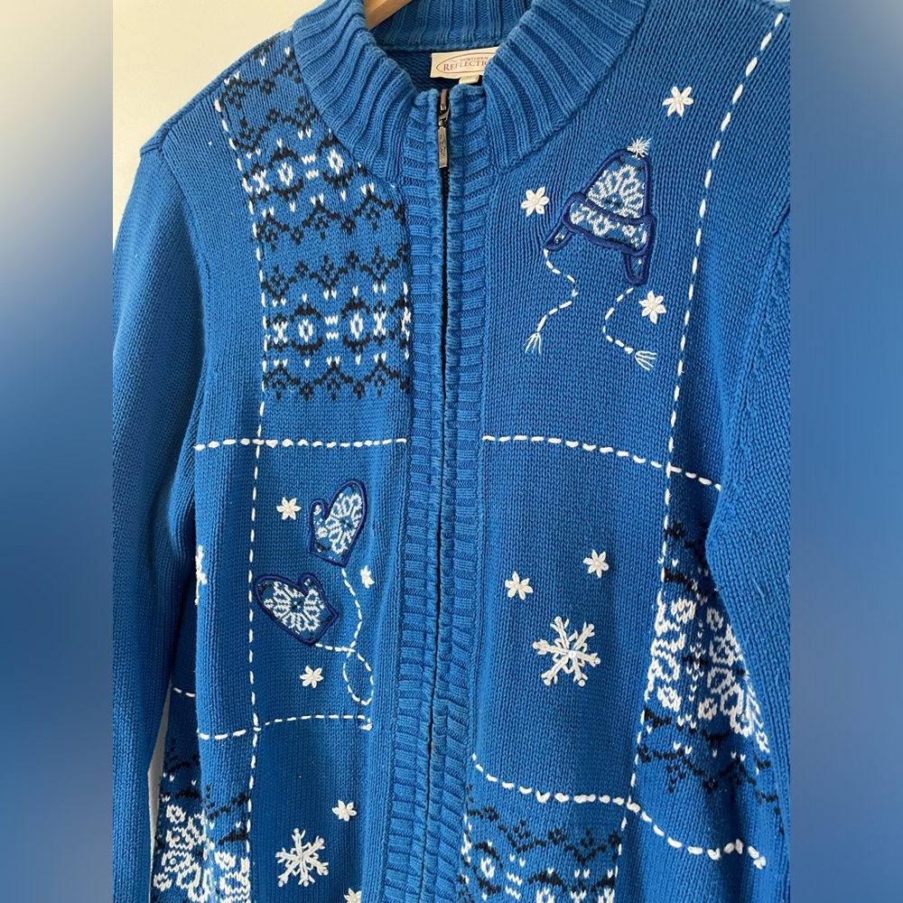 Vintage Northern Reflections Festive Winter Cardigan Sweater